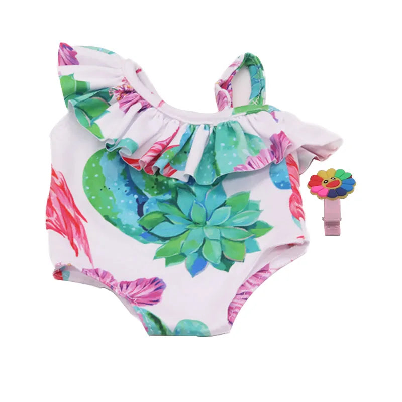 43 Cm Baby New born Doll Clothes Swimsuit Flowers, Rainbow, Animal Swinsuit Accessories For 18 Inch American& OG Girl Dolls Toy