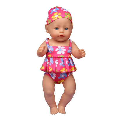 43 Cm Baby New born Doll Clothes Swimsuit Flowers, Rainbow, Animal Swinsuit Accessories For 18 Inch American& OG Girl Dolls Toy