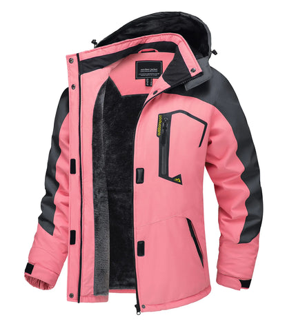 TACVASEN Winter Waterproof Ski Snowboard Jacket Womens Thermal Heavy Fleece Jackets Casual Work Rain Coat Windbreaker Parka