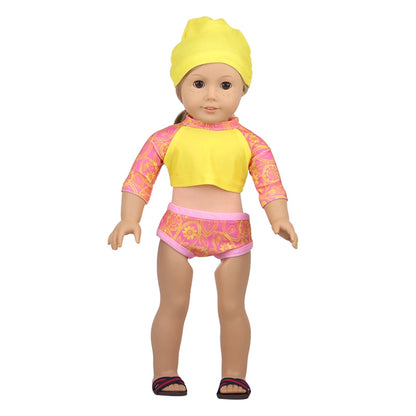 43 Cm Baby New born Doll Clothes Swimsuit Flowers, Rainbow, Animal Swinsuit Accessories For 18 Inch American& OG Girl Dolls Toy
