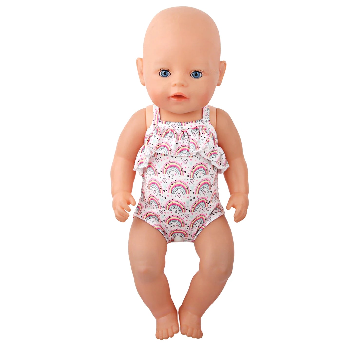 43 Cm Baby New born Doll Clothes Swimsuit Flowers, Rainbow, Animal Swinsuit Accessories For 18 Inch American& OG Girl Dolls Toy