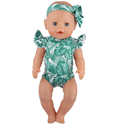 43 Cm Baby New born Doll Clothes Swimsuit Flowers, Rainbow, Animal Swinsuit Accessories For 18 Inch American& OG Girl Dolls Toy