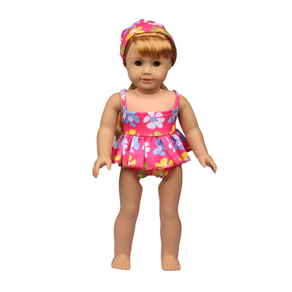 43 Cm Baby New born Doll Clothes Swimsuit Flowers, Rainbow, Animal Swinsuit Accessories For 18 Inch American& OG Girl Dolls Toy