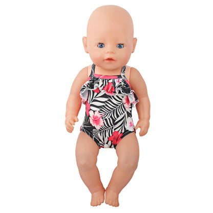 43 Cm Baby New born Doll Clothes Swimsuit Flowers, Rainbow, Animal Swinsuit Accessories For 18 Inch American& OG Girl Dolls Toy