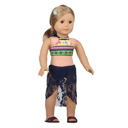 43 Cm Baby New born Doll Clothes Swimsuit Flowers, Rainbow, Animal Swinsuit Accessories For 18 Inch American& OG Girl Dolls Toy