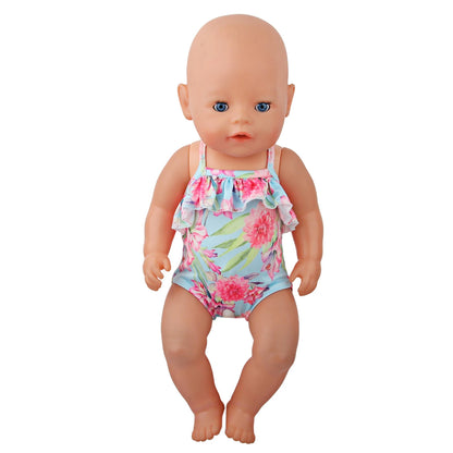 43 Cm Baby New born Doll Clothes Swimsuit Flowers, Rainbow, Animal Swinsuit Accessories For 18 Inch American& OG Girl Dolls Toy