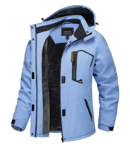 TACVASEN Winter Waterproof Ski Snowboard Jacket Womens Thermal Heavy Fleece Jackets Casual Work Rain Coat Windbreaker Parka