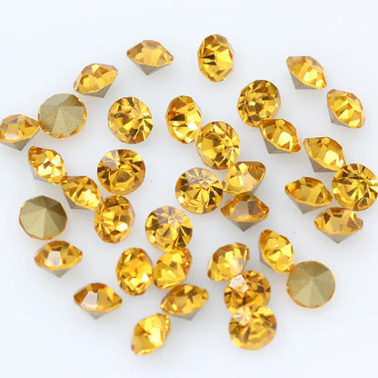 1440P SS2/3/4/5/6/8 Round Facet Cone Cz Crystal 36Color Pointed Back Diamond For 3D Nail Arts Wedding Dress Repair Jewelry Beads