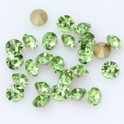 1440P SS2/3/4/5/6/8 Round Facet Cone Cz Crystal 36Color Pointed Back Diamond For 3D Nail Arts Wedding Dress Repair Jewelry Beads
