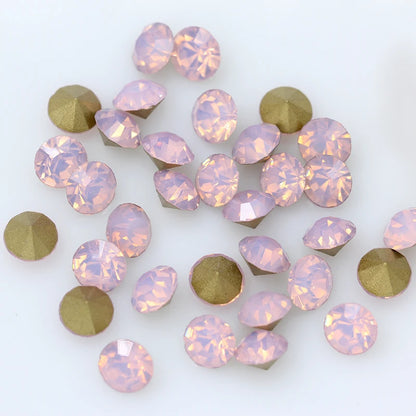 1440P SS2/3/4/5/6/8 Round Facet Cone Cz Crystal 36Color Pointed Back Diamond For 3D Nail Arts Wedding Dress Repair Jewelry Beads