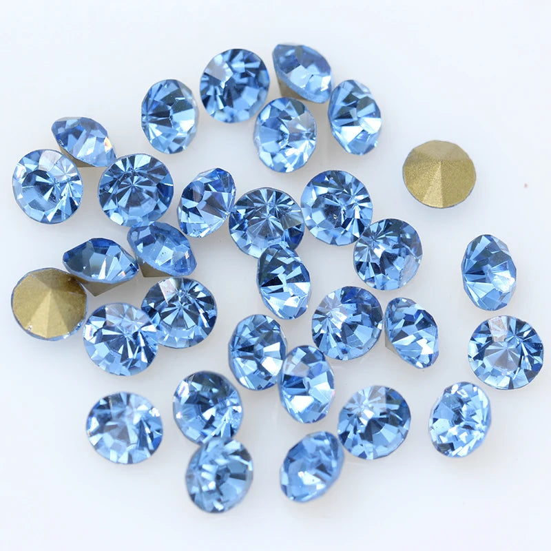 1440P SS2/3/4/5/6/8 Round Facet Cone Cz Crystal 36Color Pointed Back Diamond For 3D Nail Arts Wedding Dress Repair Jewelry Beads