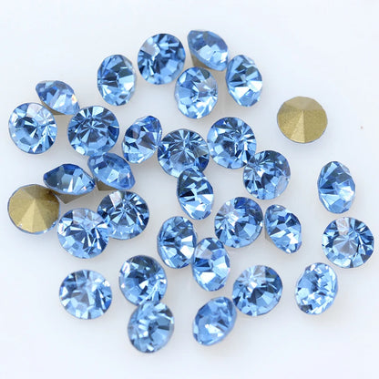 1440P SS2/3/4/5/6/8 Round Facet Cone Cz Crystal 36Color Pointed Back Diamond For 3D Nail Arts Wedding Dress Repair Jewelry Beads
