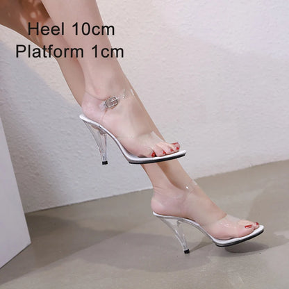 Girls Shoe for Party Club Stripper Heels Women Shoes 2021 Platforms High Heels Sandals Clear Sexy Pole Dance 20cm High Plus Size