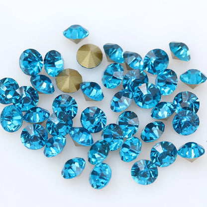 1440P SS2/3/4/5/6/8 Round Facet Cone Cz Crystal 36Color Pointed Back Diamond For 3D Nail Arts Wedding Dress Repair Jewelry Beads