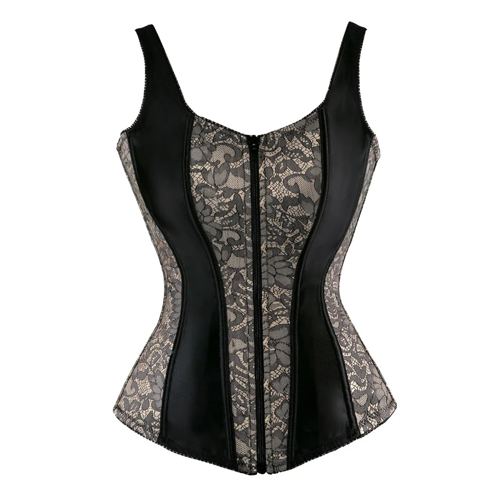Overbust Corset Top with Straps Jacquard Corset Bustier Zipper Plus Size for Women Corset Dress with Skirt Black Red purple