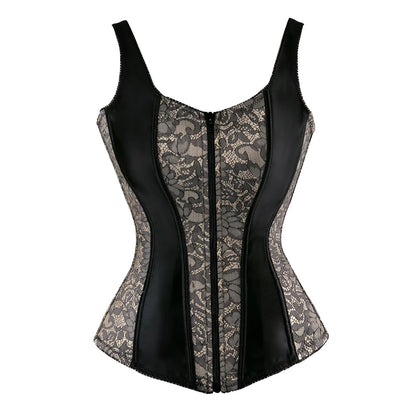 Overbust Corset Top with Straps Jacquard Corset Bustier Zipper Plus Size for Women Corset Dress with Skirt Black Red purple