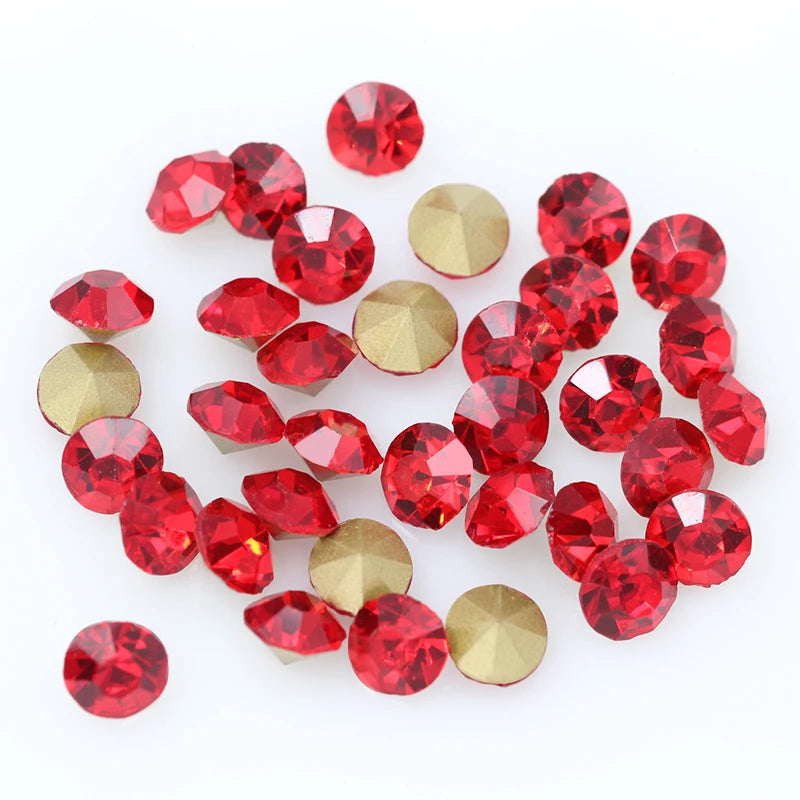 1440P SS2/3/4/5/6/8 Round Facet Cone Cz Crystal 36Color Pointed Back Diamond For 3D Nail Arts Wedding Dress Repair Jewelry Beads