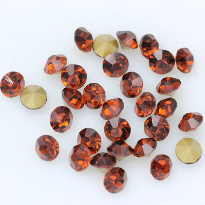 1440P SS2/3/4/5/6/8 Round Facet Cone Cz Crystal 36Color Pointed Back Diamond For 3D Nail Arts Wedding Dress Repair Jewelry Beads