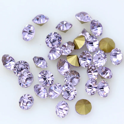 1440P SS2/3/4/5/6/8 Round Facet Cone Cz Crystal 36Color Pointed Back Diamond For 3D Nail Arts Wedding Dress Repair Jewelry Beads