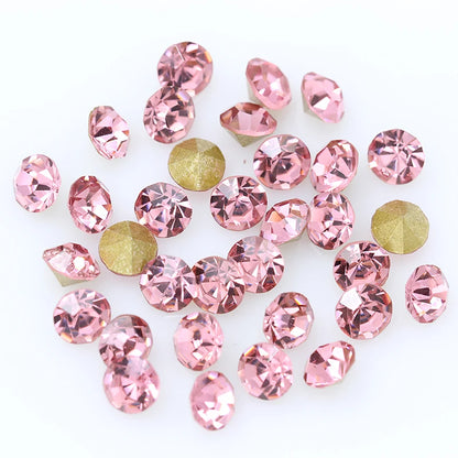 1440P SS2/3/4/5/6/8 Round Facet Cone Cz Crystal 36Color Pointed Back Diamond For 3D Nail Arts Wedding Dress Repair Jewelry Beads
