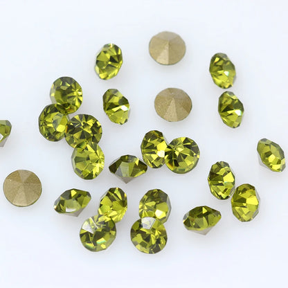 1440P SS2/3/4/5/6/8 Round Facet Cone Cz Crystal 36Color Pointed Back Diamond For 3D Nail Arts Wedding Dress Repair Jewelry Beads