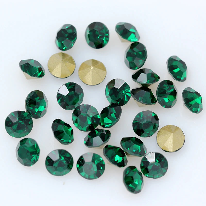 1440P SS2/3/4/5/6/8 Round Facet Cone Cz Crystal 36Color Pointed Back Diamond For 3D Nail Arts Wedding Dress Repair Jewelry Beads
