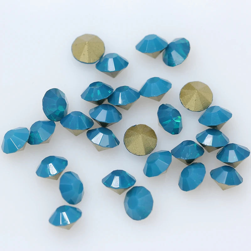 1440P SS2/3/4/5/6/8 Round Facet Cone Cz Crystal 36Color Pointed Back Diamond For 3D Nail Arts Wedding Dress Repair Jewelry Beads