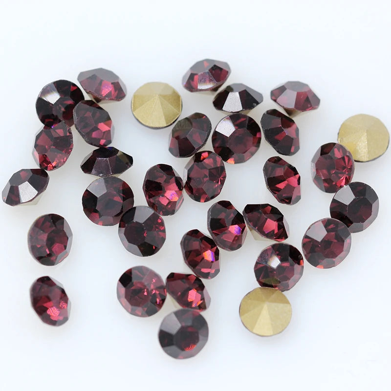 1440P SS2/3/4/5/6/8 Round Facet Cone Cz Crystal 36Color Pointed Back Diamond For 3D Nail Arts Wedding Dress Repair Jewelry Beads