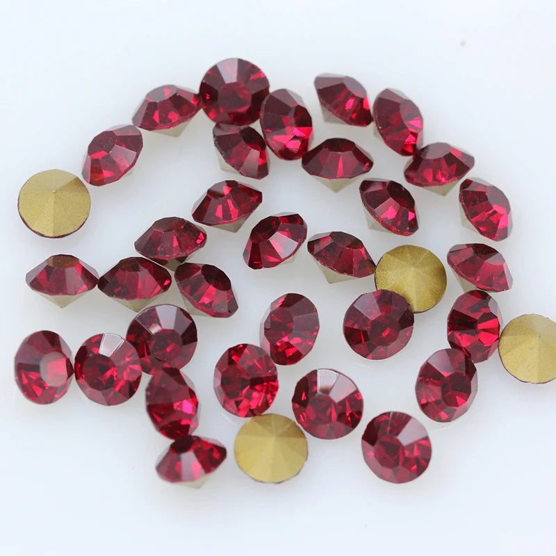 1440P SS2/3/4/5/6/8 Round Facet Cone Cz Crystal 36Color Pointed Back Diamond For 3D Nail Arts Wedding Dress Repair Jewelry Beads