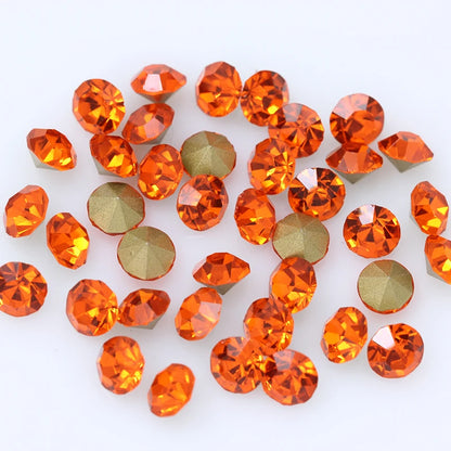 1440P SS2/3/4/5/6/8 Round Facet Cone Cz Crystal 36Color Pointed Back Diamond For 3D Nail Arts Wedding Dress Repair Jewelry Beads