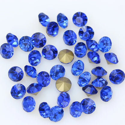 1440P SS2/3/4/5/6/8 Round Facet Cone Cz Crystal 36Color Pointed Back Diamond For 3D Nail Arts Wedding Dress Repair Jewelry Beads