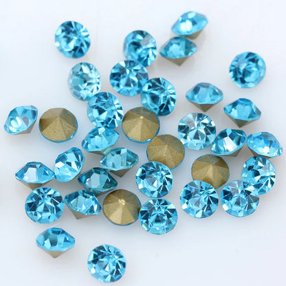 1440P SS2/3/4/5/6/8 Round Facet Cone Cz Crystal 36Color Pointed Back Diamond For 3D Nail Arts Wedding Dress Repair Jewelry Beads