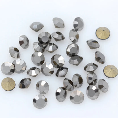 1440P SS2/3/4/5/6/8 Round Facet Cone Cz Crystal 36Color Pointed Back Diamond For 3D Nail Arts Wedding Dress Repair Jewelry Beads