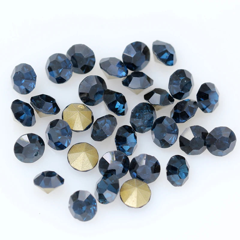 1440P SS2/3/4/5/6/8 Round Facet Cone Cz Crystal 36Color Pointed Back Diamond For 3D Nail Arts Wedding Dress Repair Jewelry Beads