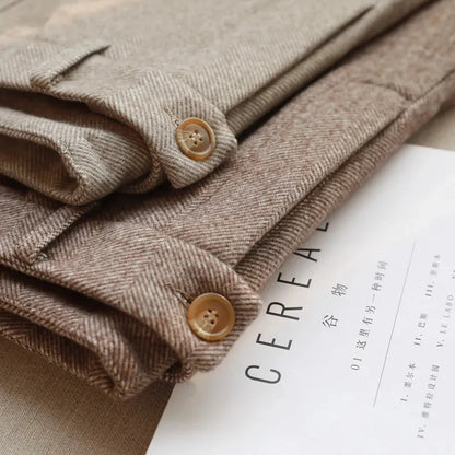 Woolen Pants Women's Harem Pencil Pants 2026 Autumn Winter High Waisted Casual Suit Pants Office Lady Women Trousers