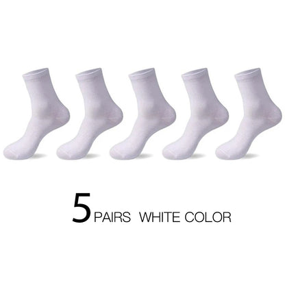 HSS 2024 High Quality Casual Men's Business Socks Summer Winter Cotton Socks Quick Drying Black White Long Sock Plus Size US7-14