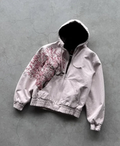 American Double-Sided Plaid Loose Zipper Hoodie Men Y2K New Harajuku Hip-Hop Gothic Couple Casual Joker Sweatshirt Street Wear