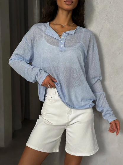 Hirsionsan 2025 Basic soft  T Shirts Women Summer autumn Long Sleeves Loose Bottom Tees Ladies Casual Knitted Soft Woman Tops