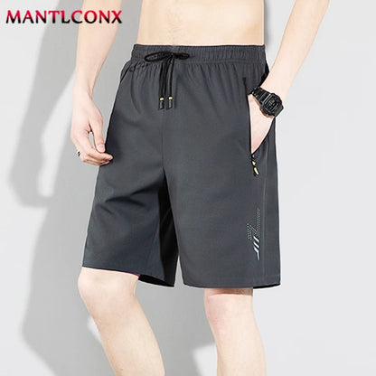 Summer Loose Sports Shorts Board Shorts Outdoor Running Jogging Gym Fitness Casual Short Pants Men Quick Dry Bottom Black M-4XL
