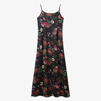 AS AW25 elegance slip satin dress + knitting cross top +mockneck woman clothing set adjustable maxi floor length