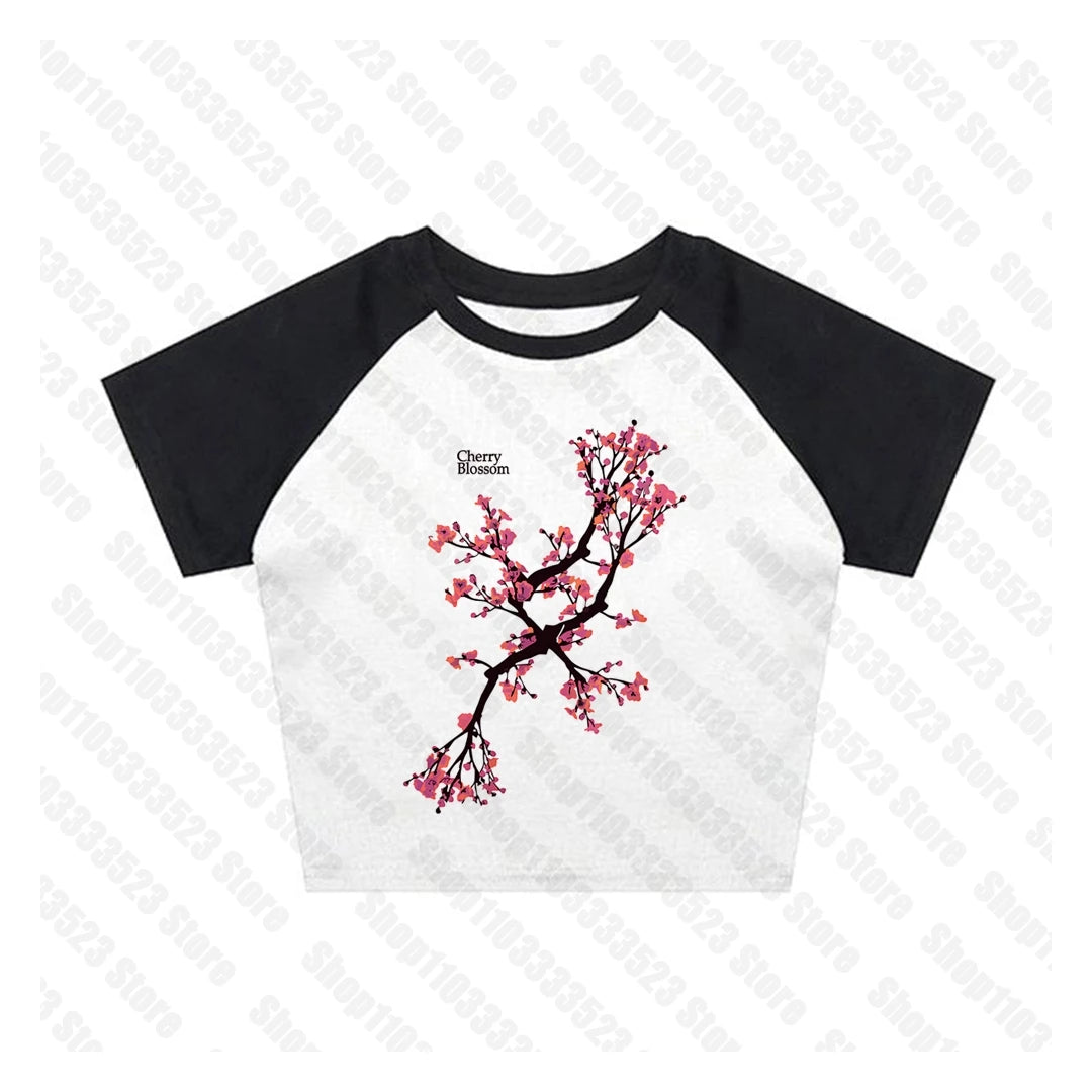 Cute girls Women T-shirt Streetwear Gothic Harajuku Graphic T-shirts Retro Kawaii Printing Slim Women T-shirts Y2k Style 2000s