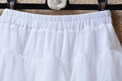 Short skirt white lace cake skirt skirt skirt female summer high waist thin a line skirt princess puffy skirt