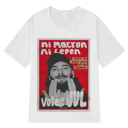 French Rapper Vote JUL Fashion Graphics T-shirts Men Women Hip-hop T-shirt Short-sleeved Casual T Shirt Streetwear Clothing