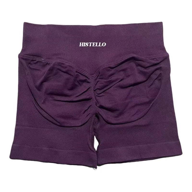 HISTELLO Sports Shorts Low Waist Seamless Scrunch Stretch Women Breathable Elastic Fitness Running Gym Yoga Workout Leggings