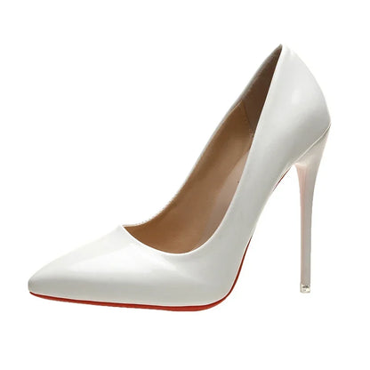 2024 Women Shoes Red High Heels Sexy Pointed Toe 12cm Pumps Wedding Dress Shoes Nude Black Color Red Rubber Bottom High Heels