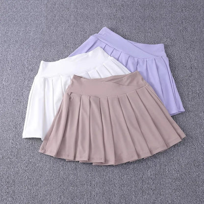 Women's Quick Dry Pleated Tennis Skirts Mid Waisted Cute Athletic Workout Running Sports Golf Skorts