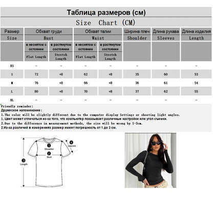 Woman Clothing Long Sleeve T-shirt Slim Fit Tops Female O-Neck Knitted Close-fitting Tee Shirt Street Wear 2024 New 2408