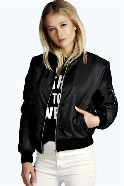 Autumn New Short Jackets for Women Vintage High Street O-neck Bomber Jacket Female Fashion Zipper Long Sleeve Coat Woman