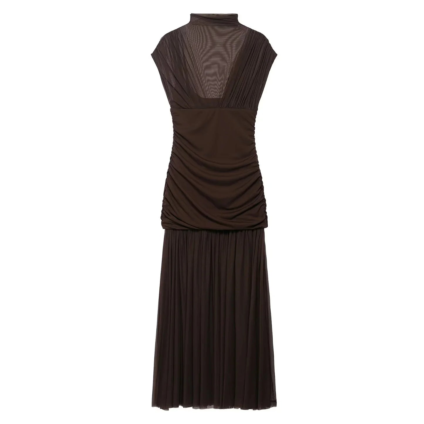 KONDALA 2026 Spring Summer Elegant Women Dresses Wedding Guest Ladies Patch Work Tulle Dresses Valentine‘s Day Woman Dresses