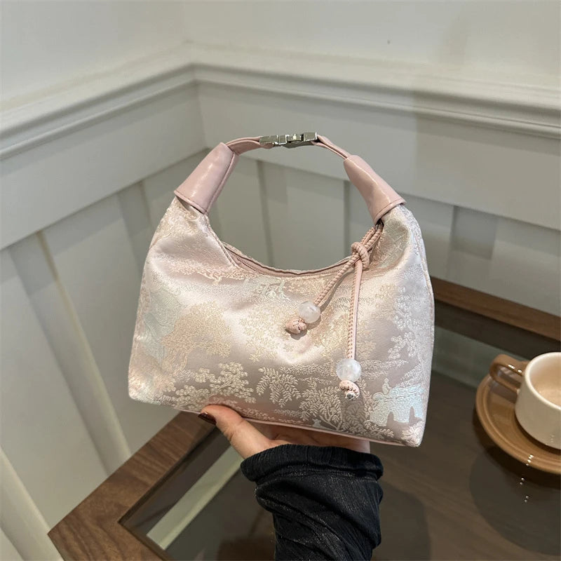 New Chinese Style Fine Embroidery Ladies Handbags 2025 Summer Fashion Shoulder Bag Crossbody Daily Party Tote Handbag For Women